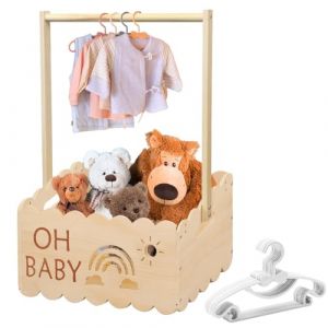 Panier cadeau en bois pour b&eacute;b&eacute; avec poign&eacute;e, bo&icirc;te de douche pour b&eacute;b&eacute;, bo&icirc;te en bois pour f&ecirc;te pr&eacute;natale, panier de rangement pour b&eacute;b&eacute;, cintre pour enfants, armoire, panier personnalis&eacute;, cadeau de (CARS TRUCKS ONLINE, neuf)