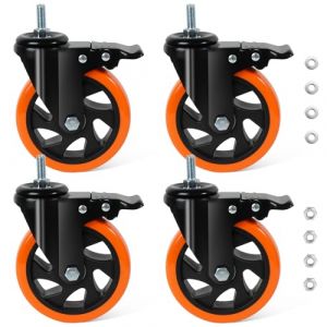 BAOLIHUI Roulettes pour Meubles à Tige Filetée 12mm×25mm(1/2"-12UNC) Roulette Pivotante avec Frein ¢100mm Roulette Charge Lourde Jusqu'à 700KG (BAOLIHUI, neuf)