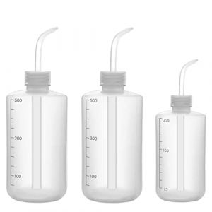 JESSTOLO Flacons de Lavage en Plastique, 3 pièces Flacons d'Arrosage à Presser Bouteille Bouteille pissette Plastique Bouteilles Compressibles pour Labo de Tatouage Jardin Plantes(500ml&250ml) (nasnou, neuf)