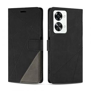 SONWO Etui Coque pour OnePlus Nord 2T 5G, Protection Housse en Cuir PU Portefeuille Livre pour OnePlus Nord 2T 5G, Emplacements Cartes, Fonction Support, Noir (SONWO EU STORE, neuf)