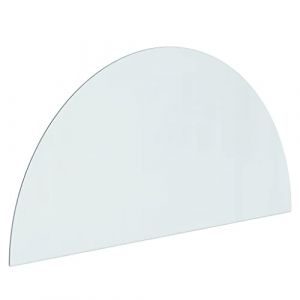 vidaXL Plaque de Verre de Cheminée Demi-Rond Revêtement de Sol Plancher Plaque de Base de Foyer Protection Contre Etincelles 1200x600 mm (vidaXL FR, neuf)