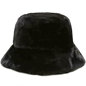 Malaxlx Noir Bob Chapeau de P&ecirc;cheur en Peluche Femme Chapeau Hiver Chaud Chapeaux de Seau en Fausse Fourrure (malaxlx uk, neuf)