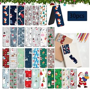 Marque-page magn&eacute;tique de No&euml;l, 30 pi&egrave;ces magn&eacute;tiques marque-pages, signets magn&eacute;tiques pour enfants, marquages de signet, marque-page magn&eacute;tiques, marque-pages color&eacute;s, pages magn&eacute;tiques (Kaiwend, neuf)