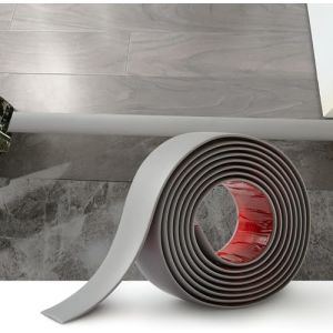 1.2M Bande de Seuil Barre de Seuil Auto-adh&eacute;sive PVC Barres de Transition de Seuil Bande de Transition Sol pour Les Espaces Entre les Carreaux, les Sols en Bois, 4cm Gris (ZYDZ-eu, neuf)
