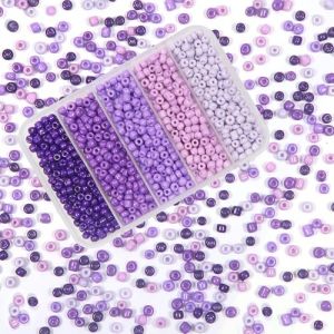 TOAOB Perles pour Bracelet 1500pcs Perles de Rocaille en Verre Violette de 3mm Petites Bead en Ronde 50g pour Bricolage Bracelets Collier Fabrication de Bijoux (uktoaob, neuf)
