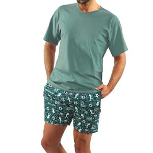 sesto senso Pyjama Football Homme Court Coton Ensemble Shorts T-Shirt Manches Courtes Vert Sauge M 2242/11 (CityFashion, neuf)