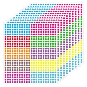 Dokeno 10 Feuilles Gomette Ronde 1500 Pièces 6mm Codage Étiquettes Pastille Autocollants à Points Multicolore pour Bureau Famille École Calendriers Scolaires, 10 Couleurs (ESSElidija, neuf)