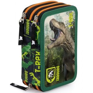 Trousse Scolaire Complète 45 Pièces – Kit Créatif Triple Compartiment avec Stylos Gel Effaçables, Crayons 4.0 mm, Feutres – Idée Cadeau Garçon – Design Dinosaure T-Rex – Julian Ross (clondo, neuf)