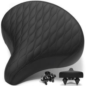 CDYWD Selle de Velo Ultra Confortable Homme et Femme, Large, avec Suspension, Rembourrage &Eacute;pais et Doux, Ergonomique, R&eacute;tro Selle Confort Velo pour VTT, V&eacute;lo de Ville, Ebike, V&eacute;lo Stationnaire (cdywd-e, neuf)