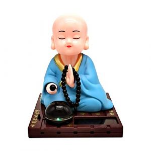 Décoration De Voiture De Moine À Secousse Solaire – Figurine De Moine Solaire, Ornement De Bureau De Moine Solaire Fiable | Figurine De Moine Bouddha À Énergie Solaire, Sculpture De Moine Bouddha Sola (yonggehai, neuf)