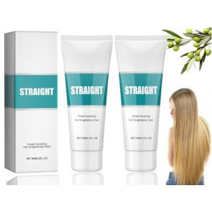 Crème Pour Défrisage Des Cheveux Frisés,2pcs Hair Straightening Crème,Lissage Cheveux Naturels,Collagen Masque Cheveux,Lissante Soyeuse et Brillante pour Cheveux Bouclés et secs,60ml (mjy79go, neuf)