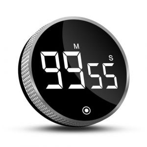 CNMTCCO Minuteur de Cuisine, Minuterie Timer Cuisine avec Affichage LED, Minuteur Aimanté pour la Cuisine, la Pâtisserie, l'apprentissage, Le Fitness et Le Sport (Noir) (ReMaElekter OÜ, neuf)