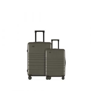 ETERNITIVE - Set de 2 Valise - Petit et Moyen | Polycarbonate & ABS | Taille: 54 & 64 cm | Serrure TSA | Valise a Roulette 360° | Bagage à Main 33L & 64L | Olive (ETERNITIVE Travel, neuf)
