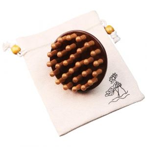 Appareil de massage du cuir chevelu en bois - Mat&eacute;riau en bois de santal, peigne de cuir chevelu, brosse de massage m&eacute;ridienne - Parfait pour les hommes et les femmes, la t&ecirc;te, les &eacute;paules, le cou, la (utiaesg, neuf)