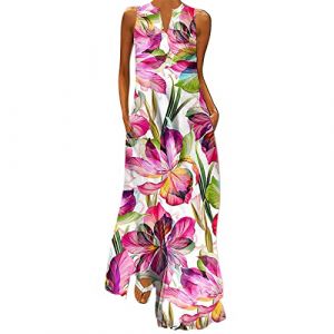 Robe Femme Courte Ete Chic et Elegant Sexy Col Rond sans Manche Couleur Pure Sling T-Shirt Robe Court de Plage Party F&ecirc;te Casual L&acirc;che Mini Dress Tunique Robe Blanche Longue (BAULMD（90% Big Promotion Without Discount Code ）, neuf)