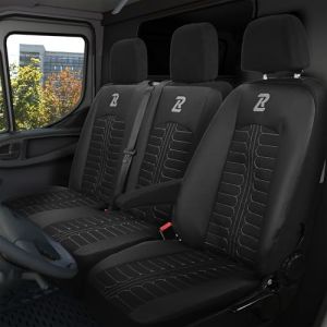 LUCARO Housse Siege Voiture Mercedes Sprinter 3 à partir de 2018 - Ensembles de Housses de Siège 2+1 - Housse de Siege Voiture Noir Gris - Couvre Siege Auto (SABA SP. Z O.O., neuf)