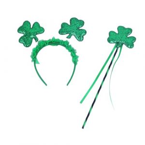Leprechaun irlandais à la mode - Baguette festive pour cheveux - Accessoire de coiffure polyvalent pour enfants et adultes - Accessoires photo - Cerceau à cheveux vert (YIHl, neuf)