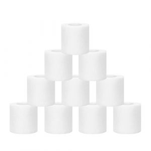 10 Rouleaux 5 cm x 4,5 m Bandage Autoadh&eacute;sif Bande Strapping Adh&eacute;sif Sparadrap Cohesive Adhesive pour Humains et Animaux Bande Cohesive pour Prot&eacute;ger Poignets Chevilles Genoux Muscles (Blanc) (GuduoEU, neuf)