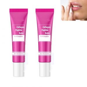 Baume &agrave; l&egrave;vres au peptide de collag&egrave;ne - Soin des l&egrave;vres hydratant et lisse, formule non collante et adapt&eacute;e &agrave; la saison pour un usage quotidien, laissant une finition polie, confortable (2PCS) (shuoranmangmaoyouxiangongsi, neuf)