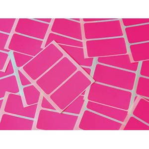 65x30mm Rectangulaire Code Couleur Autocollants - Lot de 45 en Couleur Rectangle Étiquettes Collantes - 30 Colours Disponible - Fluorescent Rose Vif Magenta (Minilabel, neuf)