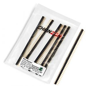 Chanzon en-tête de Broche 40 pin x 5 pièces pin d'en-têtes Femelles Droit Une Seule rangée épingles Rondes Plaqué Or Pas de 2,54 mm pour PCB, Arduino Gpio, connecteur, Machine, Planche à Pain (Chanzon FR, neuf)