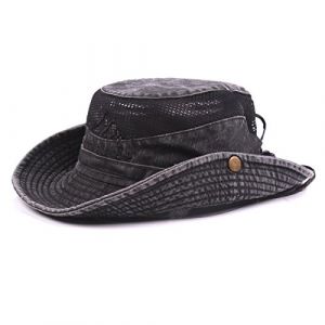 KeepSa Chapeau Soleil Homme Femme Coton Pliable Ete Anti UV Outdoor Bucket Hat Chapeau de Voyage Safari Casquette avec Maille Respirante et Sangle de Menton Réglable (Charmylo, neuf)