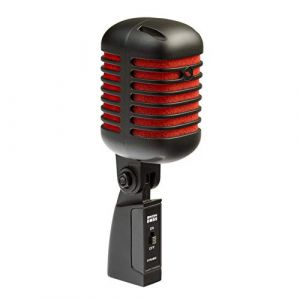 PROEL Eikon DM55V2RDBK Micrófono Vocal Dinámico Profesional Vintage Negro y Rojo Satinado (GlobalNetShop, neuf)