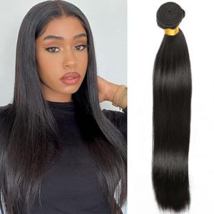 Tissage Cheveux Humain Tissage bresilien lisse human hair Tissage Naturel Cheveux Humain straight Hair Bundles for women Couleur Noire Naturelle 1 paquet 100g 20 Pouce (fulgent sun hair store, neuf)