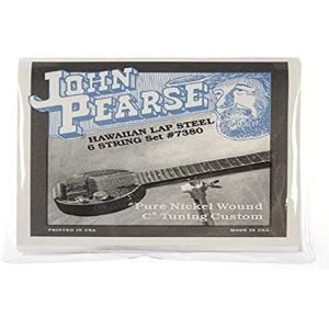 John Pearse Strings Strings 7380 Jeu de Cordes pour Hawaiin Lap-Steel 6-Cordes - Pure Nickel Wound - C6-Tuning (Coloretta, neuf)