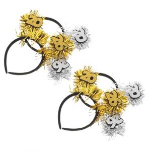 Uonlytech Bandeaux de Nouvel An Festifs 4 Pi&egrave;ces Guirlandes Scintillantes Accessoires Cheveux en Noir et Or D&eacute;coration Coiffure pour R&eacute;veillon Soir&eacute;e et F&ecirc;tes de Fin D&rsquo;Ann&eacute;e (Vivinacy, neuf)