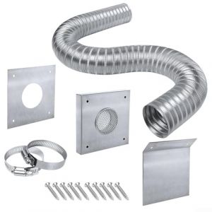 Kit d'admission d'air frais pour poêle à granulés avec tuyau flexible en aluminium de 5,1 cm et panneaux muraux en acier inoxydable 304, kit d'aération froid extérieur avec pinces et capot de pluie (zhongchenxi, neuf)