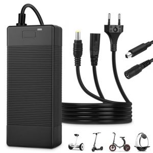 Ainiv 42V 2A Chargeur Trotinette Electrique, Chargeur de Batterie Lithium avec Connecteur RCA (8 mm), pour Xiaomi M365 Ninebot E-Scooter, Hoverboard, Scooter Electrique, Monocycle (HUAYOTO, neuf)