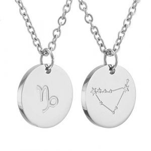 AFSTALR Zodiac Chain - Collier pendentif zodiaque or/argent/or rose I Collier zodiaque acier inoxydable femme, collier acier inoxydable femme (AFSTALR, neuf)