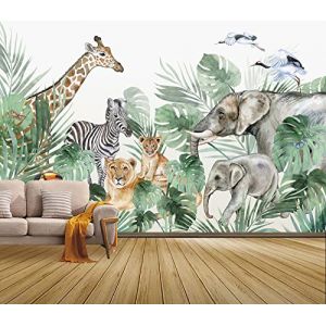 3D Panoramique Murale De Plantes Tropicales De La Faune Premium Papier Peint Intissé Pour Salon Chambre Enfant Chambre Décoration Murale Moderne Poster Tableaux Photo Muraux (250x175 cm) (xingxing798, neuf)