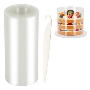 Myluatye Rhodoid Patisserie,Rouleaux Rodoide 20 cm x 5m,Transparent Patisserie Film Bordure,Rouleaux Colliers &agrave; G&acirc;teau,Acetate Film,D&eacute;coration de G&acirc;teaux,Anneaux pour Desserts (Yvonne  Sophie, neuf)