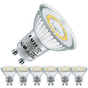 EACLL Ampoules LED GU10 Blanc Neutre 4000K, 4.8W Remplace Halogène 75W, Lot de 6, 585 Lumens Non Dimmable, Projecteur sans Scintillement, Large Faisceau 120° Spot, AC 230V Lampe à Réflecteur (EACL, neuf)