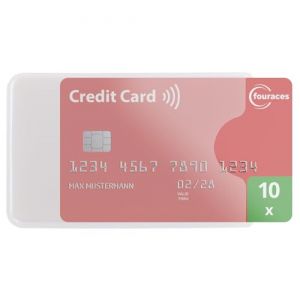 fouraces Protege Carte bancaire - 10 pièces - Transparent - étui Rigide pour Carte navigo, Carte Bleu, Porte-Carte, pour Porte Monnaie, Carte, protège, Etui (BSSW Europe GmbH, neuf)