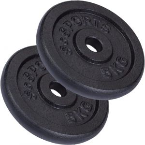 ScSPORTS&reg; Disque Musculation - Set de 10 kg : 2 x 5 kg, Haute Qualit&eacute;, en Fonte, &Oslash;31 mm, Robuste, Noir - Kit Halt&egrave;res, Dumbbell Set, Disque de Poids Musculation, Sport Maison, Salle de Sport (Gorilla Sports GmbH, neuf)