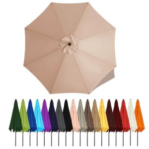 Auvent De Remplacement Pour Parasol De Terrasse 2m 2.3m 2.5m 2.7m 2.8m 3m 3.5m 4m 6/8 Baleines, Toile De Parasol Pour Cour Jardin Plage, Protection UV Housse De Rechange(Champagne,2m - 8Ribs) (Xiaobaodian, neuf)