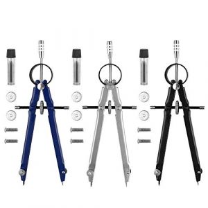 Compas de Mesure, 3Pcs Compas Professionnel Dessin Compas Scolaire de Précision Compas à Réglage Rapide pour école menuisier (Noir, bleu, gris) (ISPAS STORE S.R.L.*, neuf)