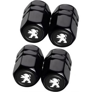 4PCS Valve Pneu Voiture pour Peugeot 107 207 407 408 206 306 307 308 406 806 3008 4008, Résistant à la Corrosion Bouchon de Valve Voiture, Noir (ZhangWeiDuZhuNaDaMaoY, neuf)