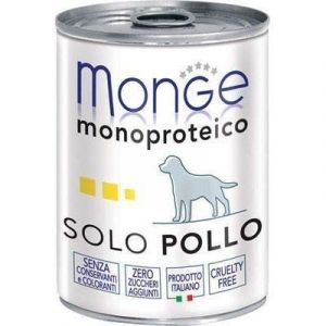 Monge monoproteico seulement poulet Nourriture humide pour chiens 12 x 400 gr (Amore Animale Shop, neuf)