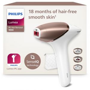 Philips Lumea s&eacute;rie 9000, &Eacute;pilateur &agrave; lumi&egrave;re puls&eacute;e, alternative &agrave; l'&eacute;pilation laser, technologie SenseIQ, 3 accessoires pour corps, visage et zones de pr&eacute;cision, usage avec ou sans fil, BRI955/00 (Paul Valentino GmbH France, neuf)