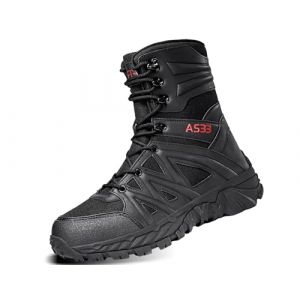 IYVW 8810 Bottes militaires A Bottes d'hiver Homme Chaud Doubl&eacute; Fourrure Imperm&eacute;able Neige Bottines Confortable Antid&eacute;rapant Chaussure noir 45 EU (IYVW, neuf)