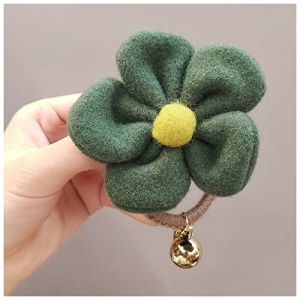 Bandeau Bande &agrave; cheveux &eacute;lastique Haute Fleur Peluche Fleur Coiffure Clip Coiffure Terrain de cheval Lady Cheveux Scrunchies Filles Sweet populaire Accessoires for cheveux Bandeau Cheveux Femme(Green (钟祥市微琼维商贸有限公司, neuf)