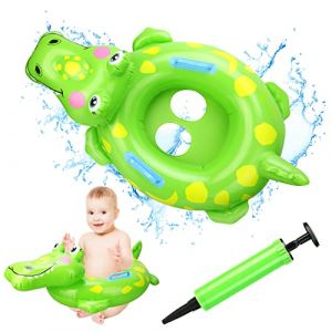 Bébé Anneau de Natation en Forme de Crocodile, Bouée Gonflable Flotteur de Natation avec Poignée Gonfleur, Bébé Flotteur de Piscine, Équipement De Natation Aide à la Nage pour 6 Mois-3 Ans (Mxcwir EU, neuf)