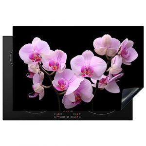 KitchenYeah© Protege Plaque Tapis Pour Induction 80x52 cm Decoration Cuisine Protection Tapis Vitrocéramique Pour Cuisiniere Orchidée - Fleurs - Rose - Flore (KitchenYeah, neuf)