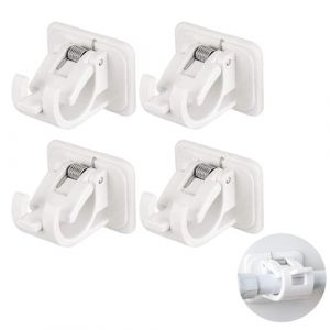Lot de 4 Supports muraux Autocollants pour tringles &agrave; Rideaux, Support Tringle Rideaux sans Percage,Accroche Tringle Rideau sans Percage, pour Tringle de Moins de 2.2 cm Diam&egrave;tre (ZHUOYONG SARL, neuf)