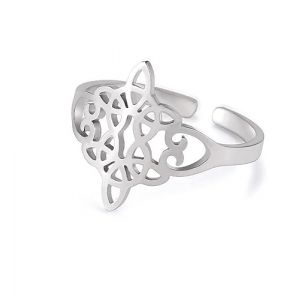 Unift Bague avec C&oelig;ur en Forme de Noeud de Sorci&egrave;re pour Femme en Acier Anox - Bague d'Ouverture du Noeud Celtique de l'Amour - Bijoux Cadeaux Irlandais, Acier inoxydable, Aucune pierre pr&eacute;cieuse (Unift Jewely, neuf)