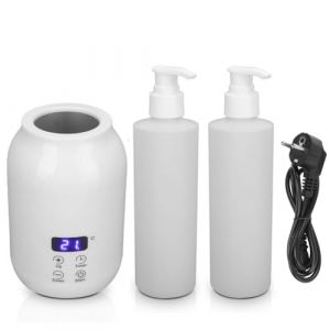 Chauffe huile de massage, Chauffe huile Essentielle avec Distributeur de 2 bouteilles, Chauffe huile de massage professionnelle Température réglable, Affichage LED et Contrôle Tactile (xjinwalo, neuf)